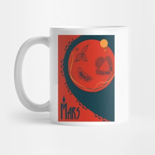 Mars - Art Nouveau Space Travel Poster Mug